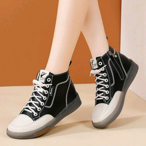 새상품 ) 검정 단화 하이탑 스니커즈 부츠 신발 사이즈 37 ( 235mm )