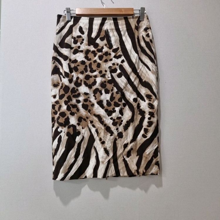 막스마라 스튜디오 애니멀 패턴 H라인 스커트 40--2