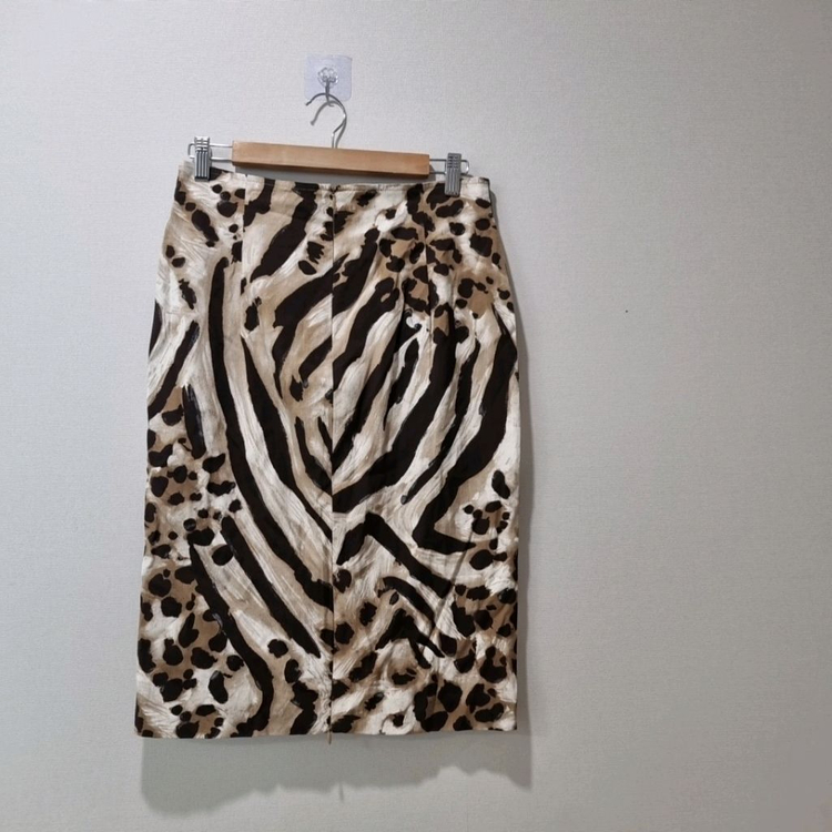 막스마라 스튜디오 애니멀 패턴 H라인 스커트 40--4