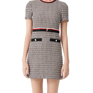 (옷장정리)마쥬 멀티컬러 벨티드 트위드 원피스 36