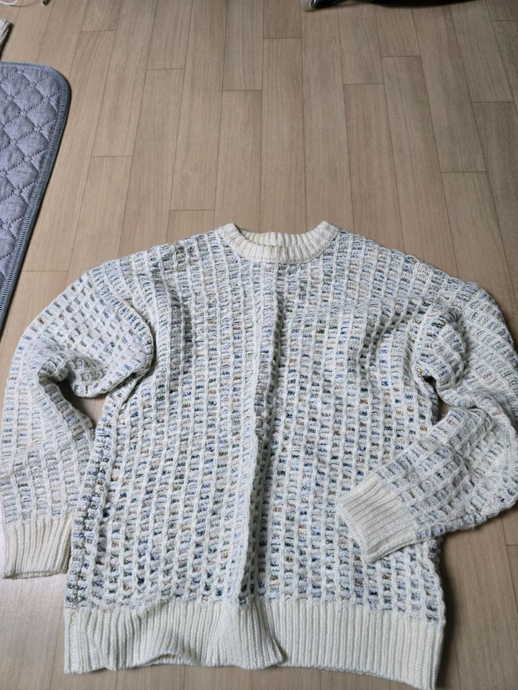 자라 남성용 아이보리 니트 스웨터--0