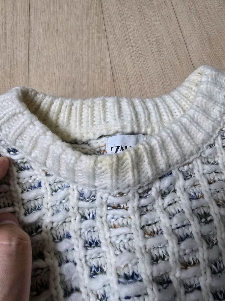 자라 남성용 아이보리 니트 스웨터--3