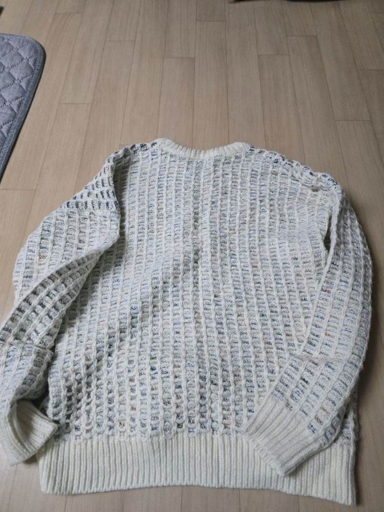 자라 남성용 아이보리 니트 스웨터--4