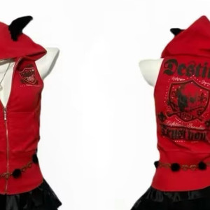 펑크룩 지뢰계 악마 후드집업 이미지