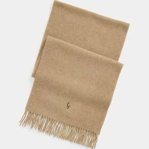 폴로 프린지 버진 울 스카프 머플러 목도리 베이지 오트밀 브라운 헤더