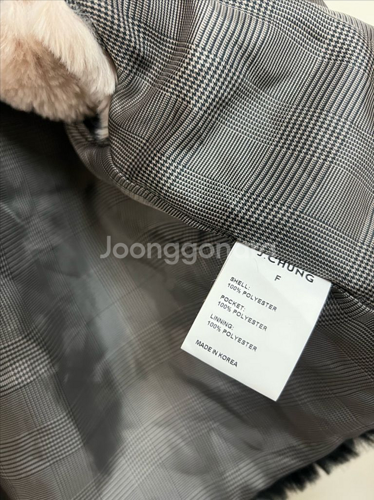 제이청 J.CHUNG 퍼 베스트 배색 포켓 에코퍼 조끼 페이크퍼 아이보리 블랙--8