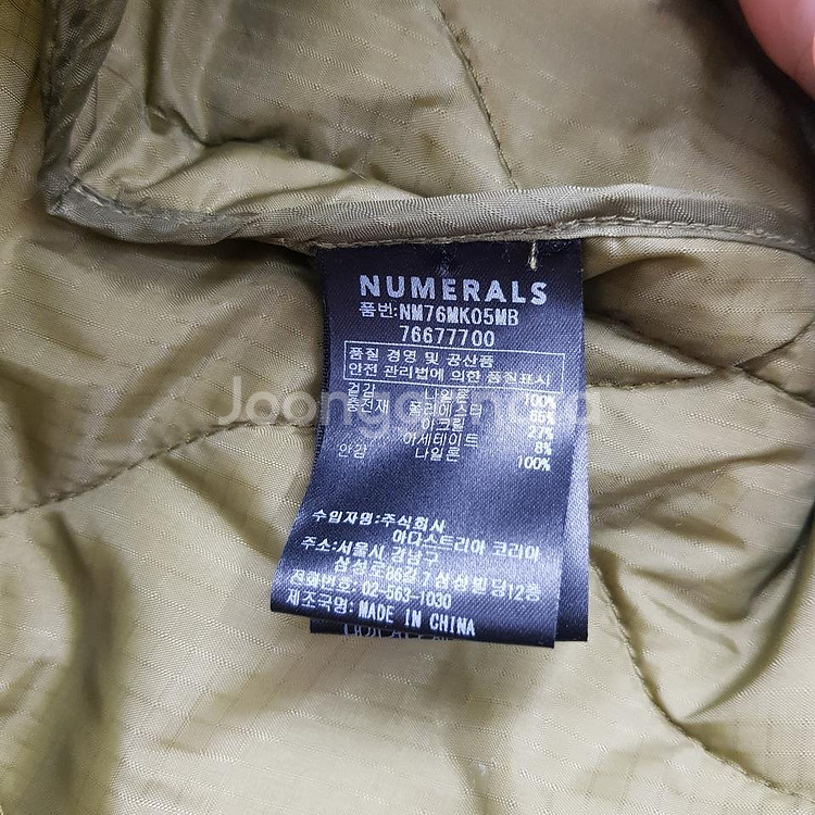 NUMERALS 누빔 경량 패딩 L사이즈--3