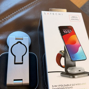 사테치 3in1 qi2 스탠드 충전기 15w충전