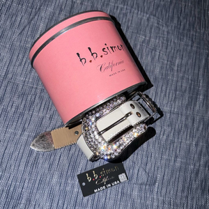 (32) 비비사이몬 클래식 크리스탈 벨트 화이트