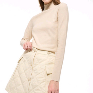 타임 하이넥 리브 니트 탑