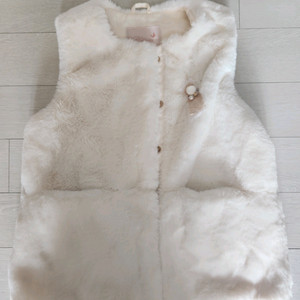 페리미츠 여아 아이보리 퍼 베스트 130 8세 9세