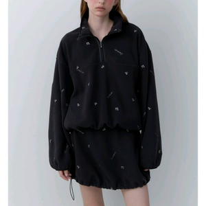 순수 실버 플리스 아노락 셋업 차콜