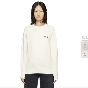 메종키츠네 더블 폭스 패치 맨투맨 아이보리 M , L 이미지