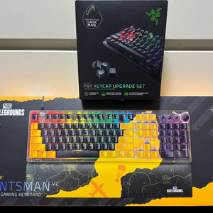 [미개봉]레이저 헌츠맨v2 배틀그라운드 에디션 + [사용]레이저 PBT키캡