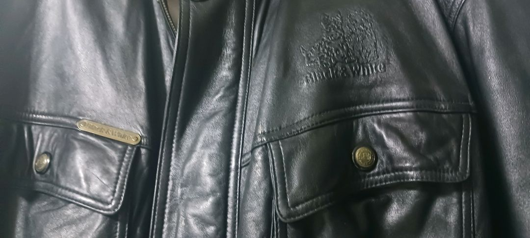 블랙앤화이트 가죽자켓--3