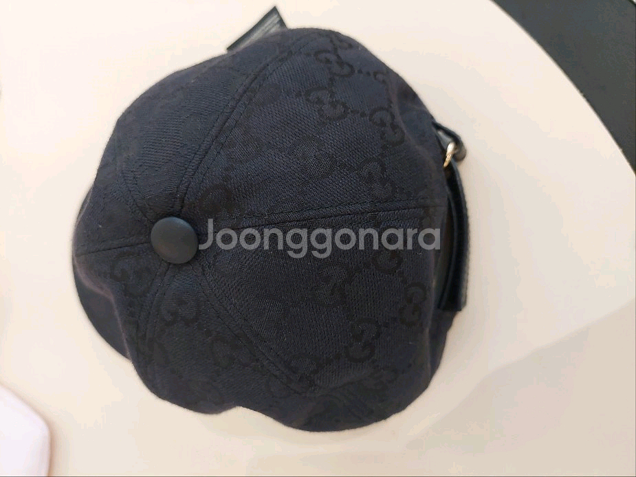 구찌 GG 로고 베이스볼 블랙 볼캡 m 백화점판--1