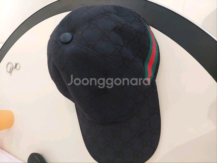 구찌 GG 로고 베이스볼 블랙 볼캡 m 백화점판--2