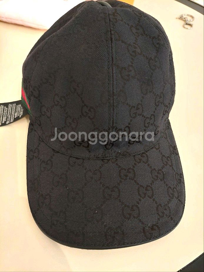 구찌 GG 로고 베이스볼 블랙 볼캡 m 백화점판--7