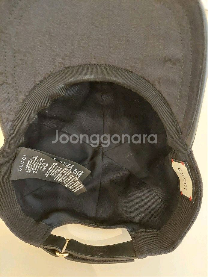 구찌 GG 로고 베이스볼 블랙 볼캡 m 백화점판--9