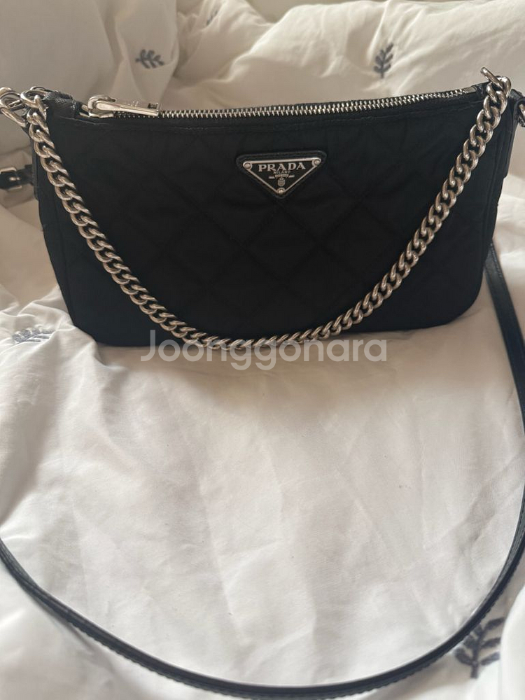 프라다 퀄팅 체인 숄더백--2