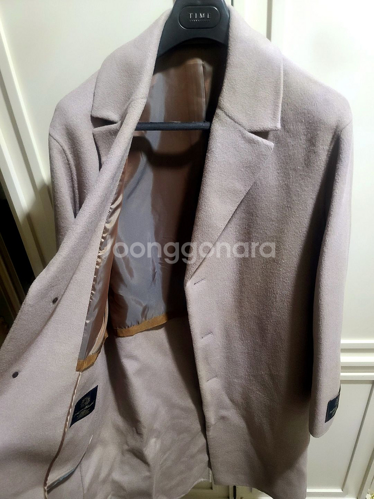 지오지아 And Z / 앤드지 세미오버핏 베이지 핸드메이드 울캐시미어 코트 / 100[100-105]--1