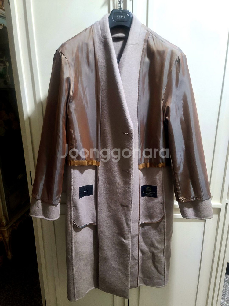 지오지아 And Z / 앤드지 세미오버핏 베이지 핸드메이드 울캐시미어 코트 / 100[100-105]--2