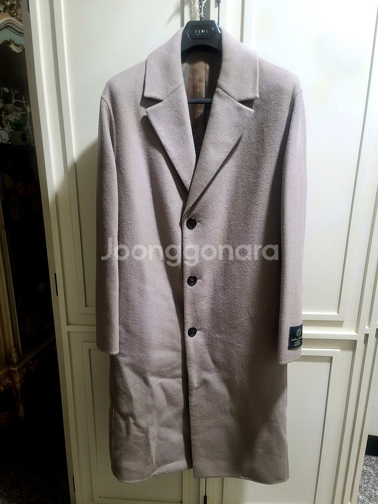 지오지아 And Z / 앤드지 세미오버핏 베이지 핸드메이드 울캐시미어 코트 / 100[100-105]--0