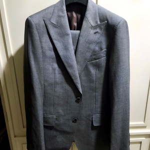 반하트 디 알바자 / 이태리 사르토리얼 미드 그레이 와이드 피크드라펠 수트 / 100, 32