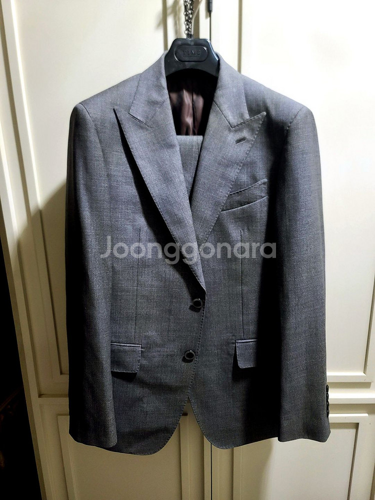 반하트 디 알바자 / 이태리 사르토리얼 미드 그레이 와이드 피크드라펠 수트 / 100, 32--1