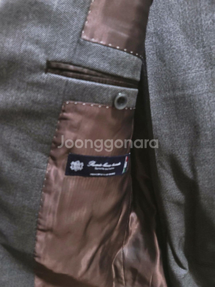 반하트 디 알바자 / 이태리 사르토리얼 미드 그레이 와이드 피크드라펠 수트 / 100, 32--6