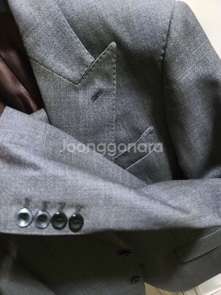 반하트 디 알바자 / 이태리 사르토리얼 미드 그레이 와이드 피크드라펠 수트 / 100, 32--5