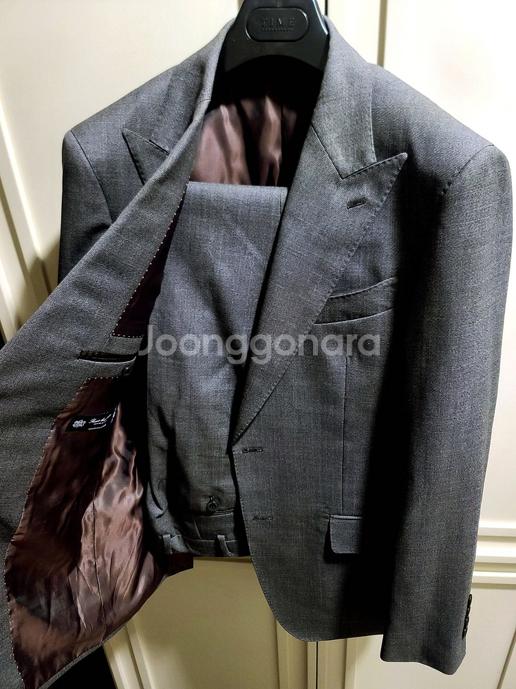 반하트 디 알바자 / 이태리 사르토리얼 미드 그레이 와이드 피크드라펠 수트 / 100, 32--7