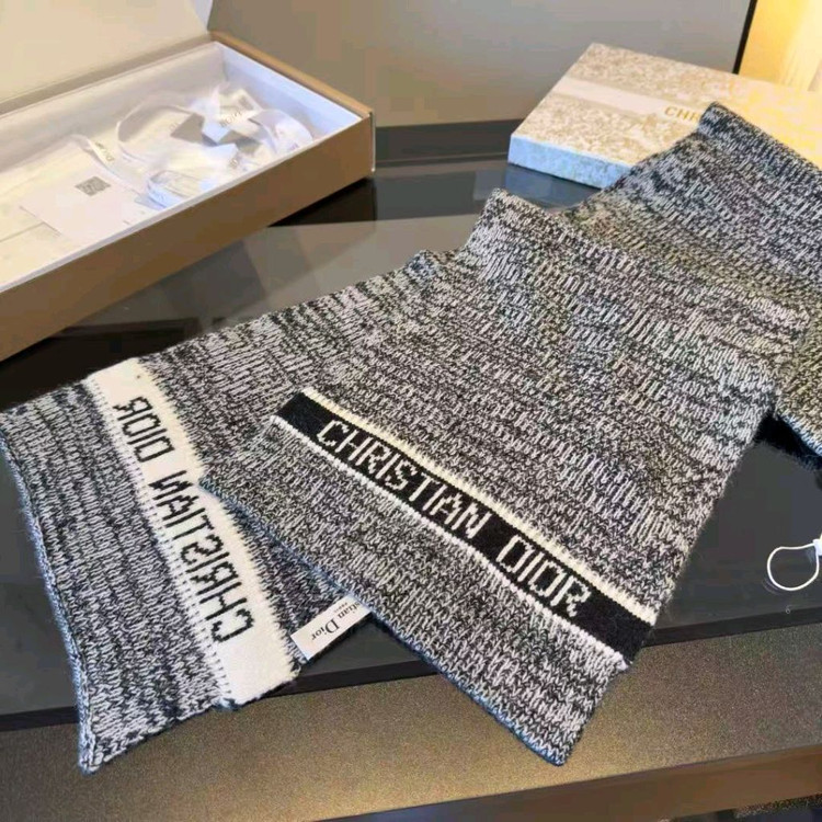 디올 CHRISTIAN DIOR 로고 니트 머플러--3
