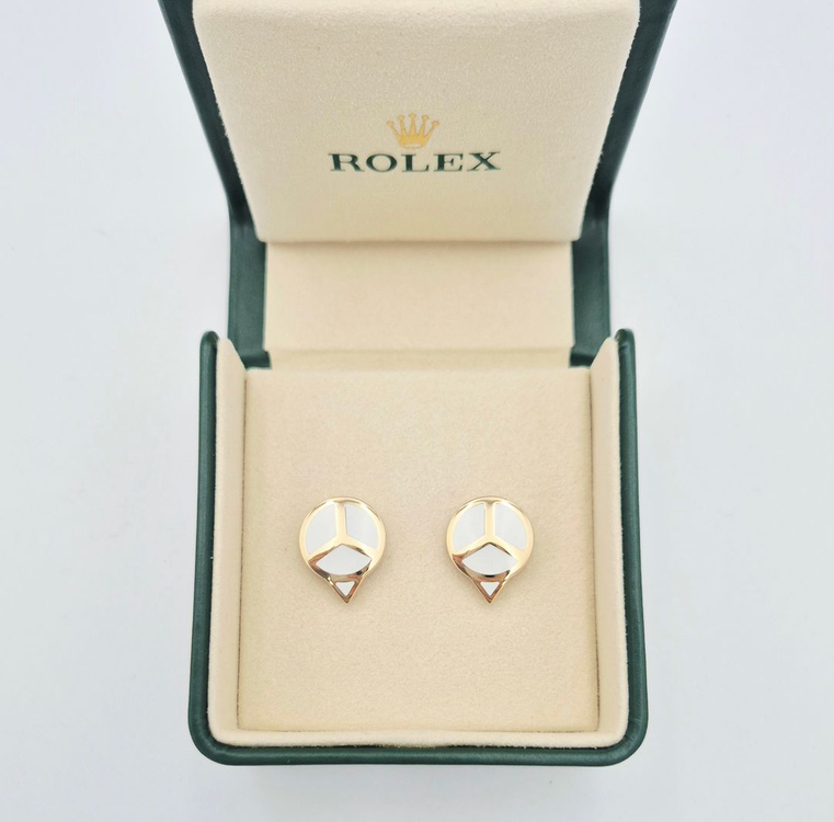 [셀렉트/감정서발급] 롤렉스 18K 크라운 커프링크스 A1028 미사용품--2