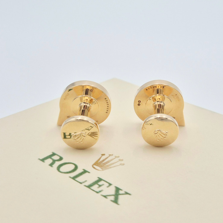 [셀렉트/감정서발급] 롤렉스 18K 크라운 커프링크스 A1028 미사용품--7