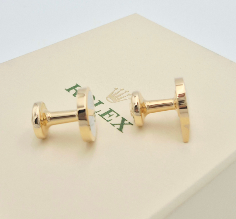 [셀렉트/감정서발급] 롤렉스 18K 크라운 커프링크스 A1028 미사용품--6