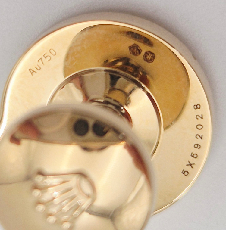 [셀렉트/감정서발급] 롤렉스 18K 크라운 커프링크스 A1028 미사용품--9