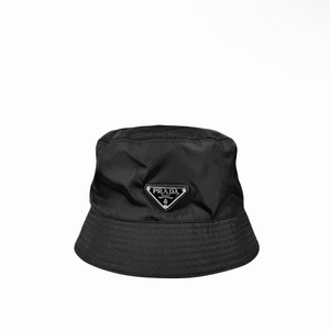 [XL] 프라다 남성 리나일론 삼각로고 버킷햇 벙거지 모자 블랙