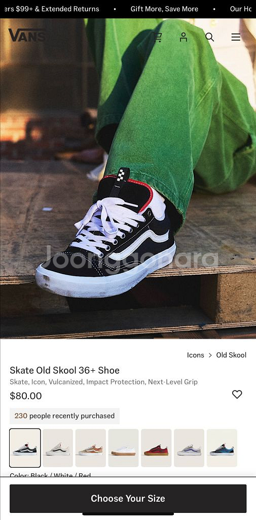 스케이트 올드스쿨 36+ 블랙 270 (새 제품)--6