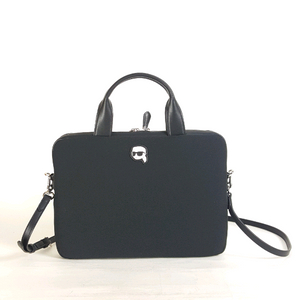 칼라거펠트 아이코닉 검정 나일론 남성 브리프케이스