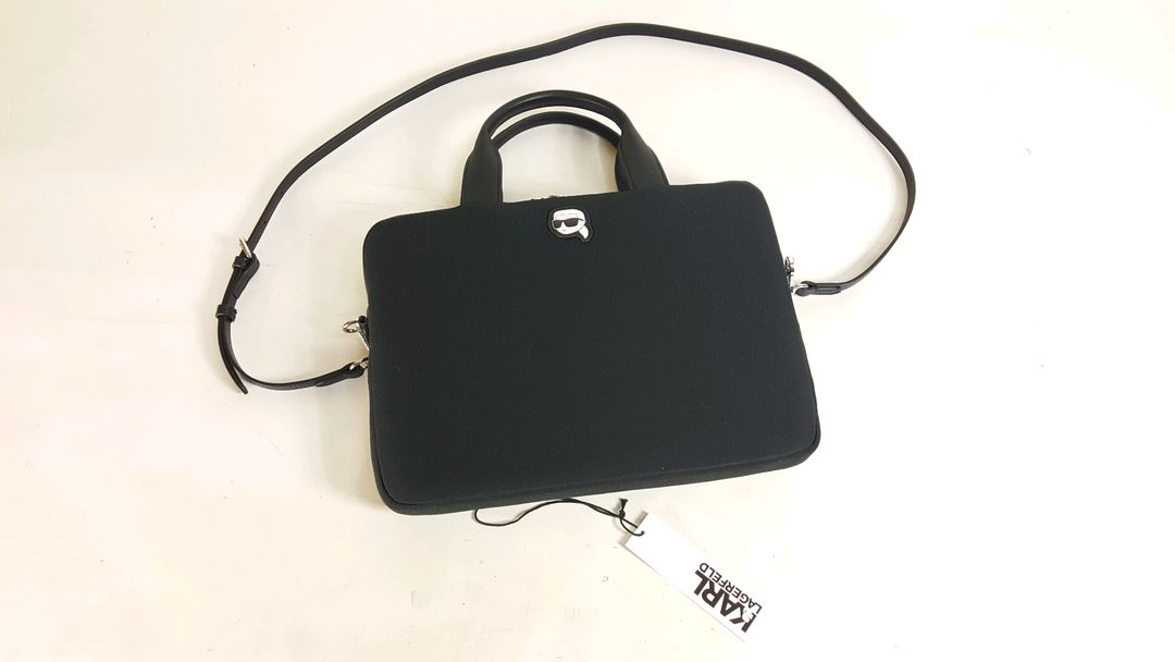 칼라거펠트 아이코닉 검정 나일론 남성 브리프케이스 이미지