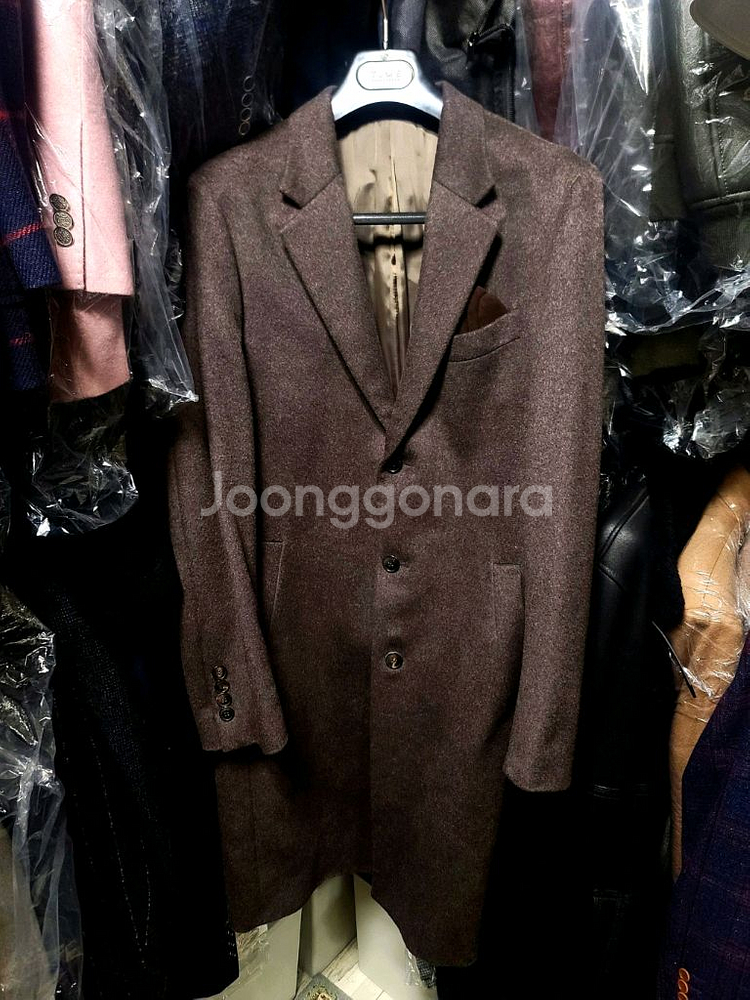 지오지아 And Z / 앤드지 이태리 피아첸자 캐시미어 50% 세피아 멜란지 브라운 코트 / 105--0