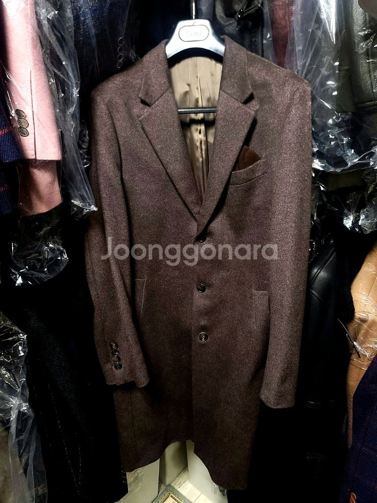 지오지아 And Z / 앤드지 이태리 피아첸자 캐시미어 50% 세피아 멜란지 브라운 코트 / 105--7