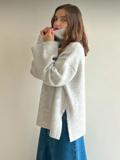 루즈핏 폴라넥 니트 새재품--2