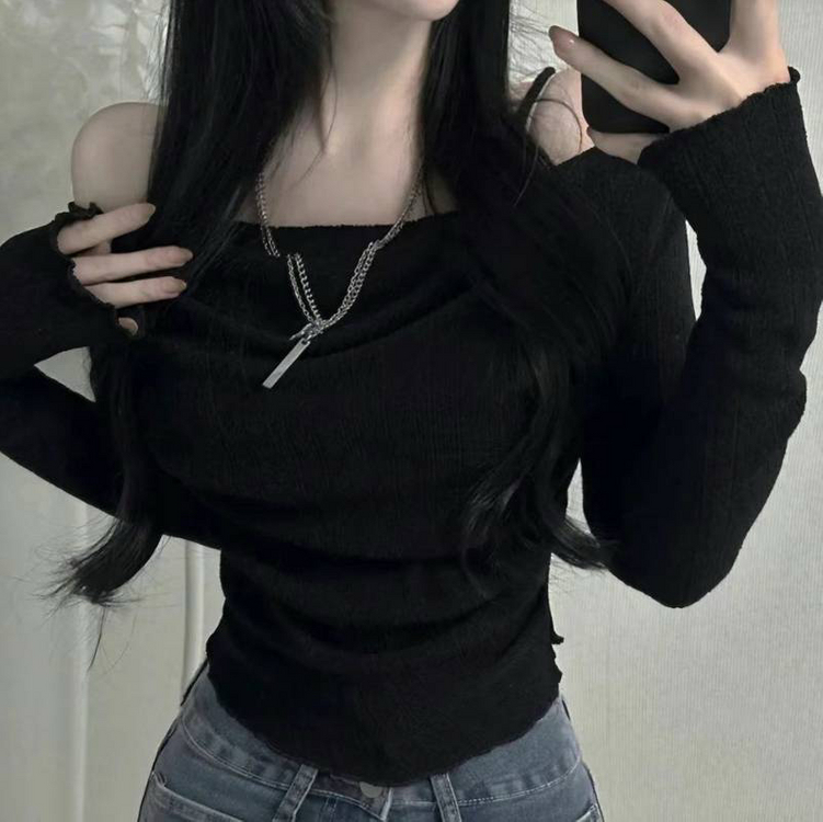 레이어드느낌 오프숄더 니트탑 새제품--1