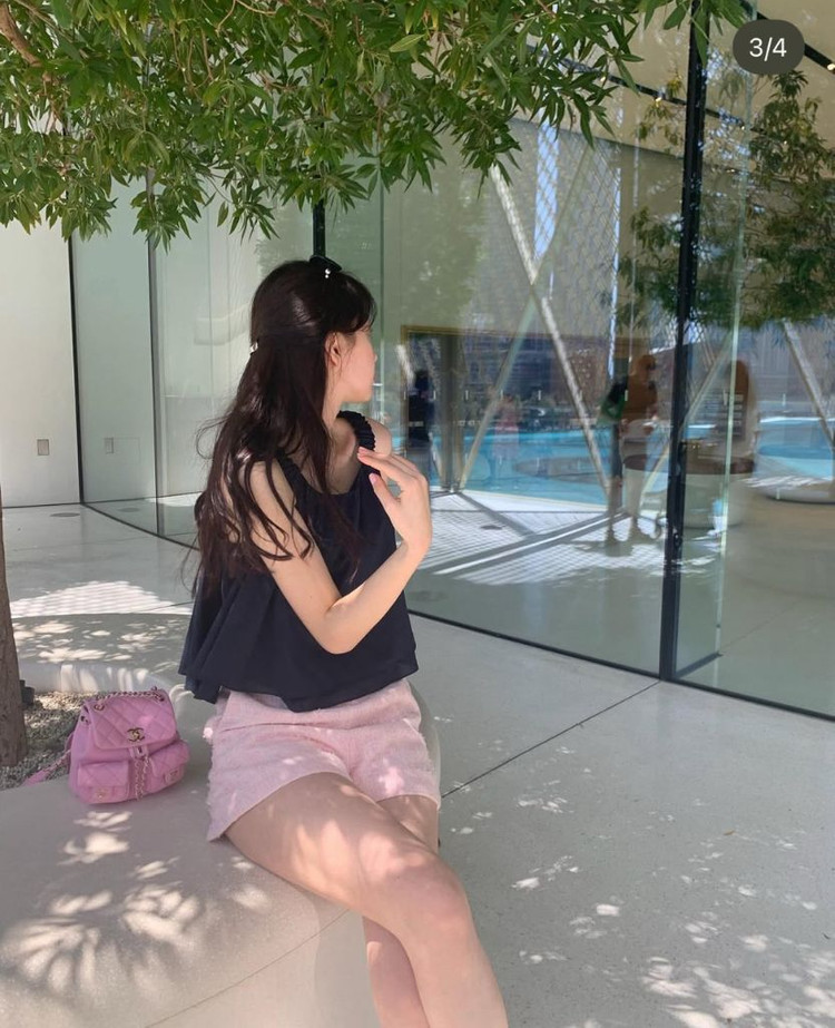 르플레인 leplein 핑크 트위드 바지 S--1