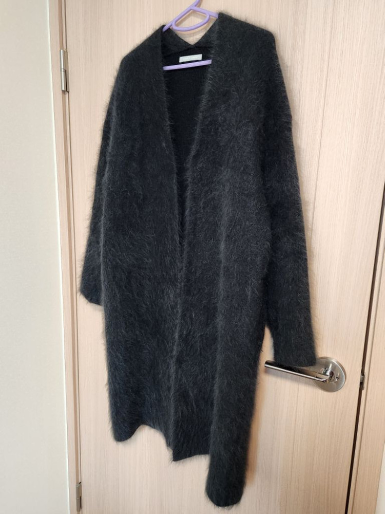 여자 울털가디건 롱니트코트--1