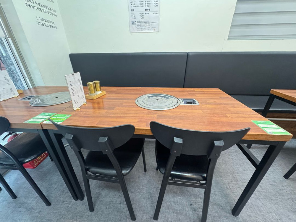 업소용 가스렌지 일체형 테이블 & 의자 이미지