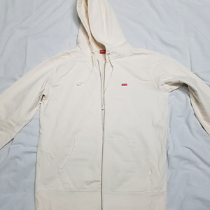 L 슈프림 스몰박스 로고 집업 후드 아이보리 오프화이트 후디 Supreme