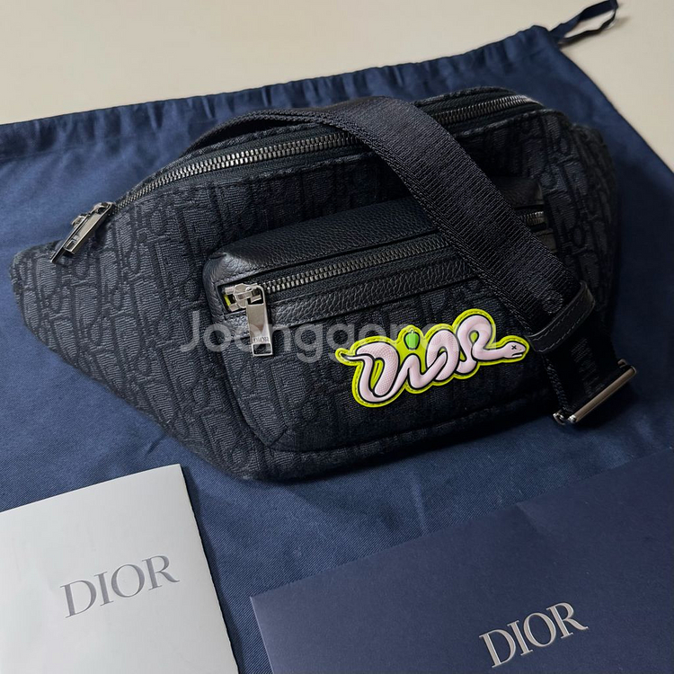 [한정판/백화점판]디올 X 카우스 오블리크 벨트백--1